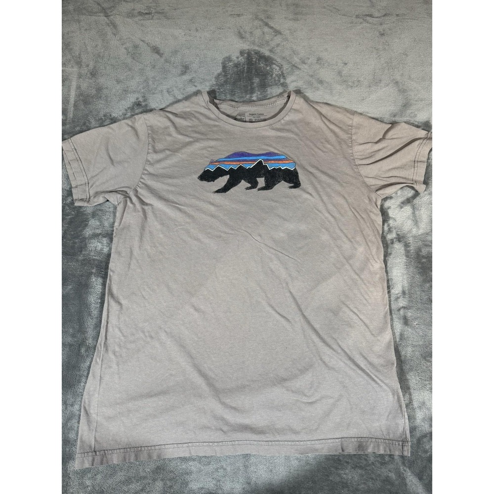 Patagonia Shirt Mens Large Gray Organic Cotton Bear Graphic Tee STY39143 - Picture 1 of 12
